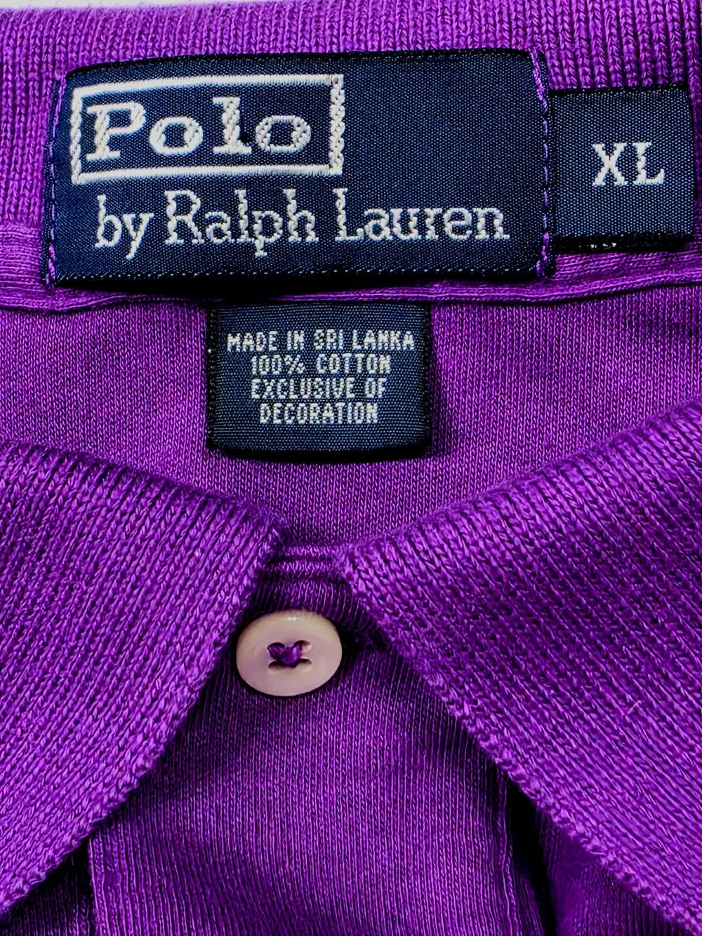 Vintage 90s Polo Ralph Lauren Men's XL Purple Polo Shirt Green Pony